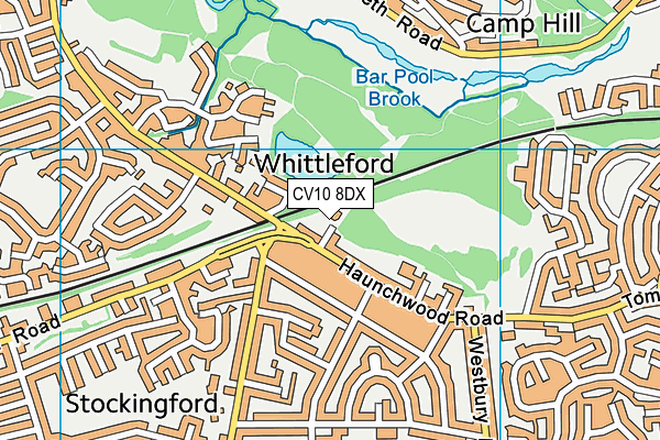 CV10 8DX map - OS VectorMap District (Ordnance Survey)