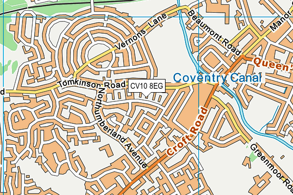 CV10 8EG map - OS VectorMap District (Ordnance Survey)