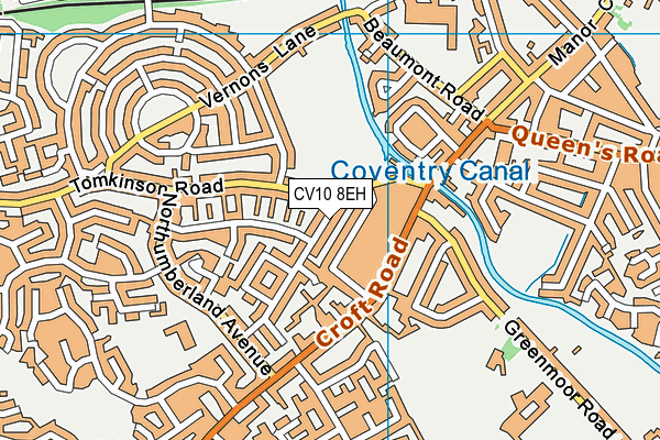 CV10 8EH map - OS VectorMap District (Ordnance Survey)