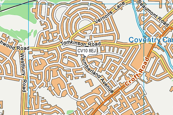 CV10 8EJ map - OS VectorMap District (Ordnance Survey)