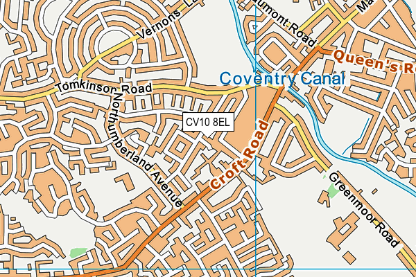 CV10 8EL map - OS VectorMap District (Ordnance Survey)