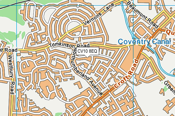 CV10 8EQ map - OS VectorMap District (Ordnance Survey)