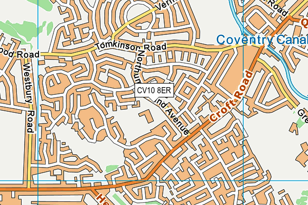 Croft Junior School map (CV10 8ER) - OS VectorMap District (Ordnance Survey)