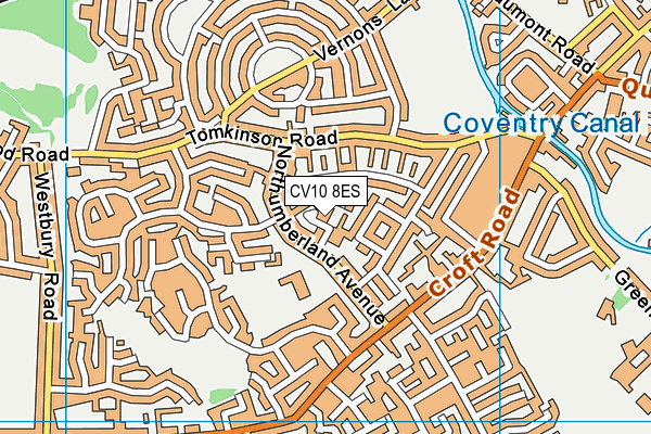 CV10 8ES map - OS VectorMap District (Ordnance Survey)