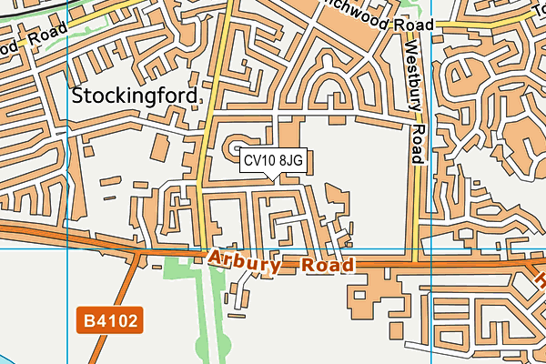CV10 8JG map - OS VectorMap District (Ordnance Survey)