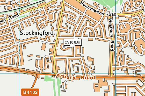 Stockingford Primary School map (CV10 8JH) - OS VectorMap District (Ordnance Survey)