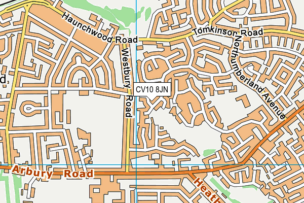 CV10 8JN map - OS VectorMap District (Ordnance Survey)