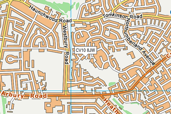 CV10 8JW map - OS VectorMap District (Ordnance Survey)