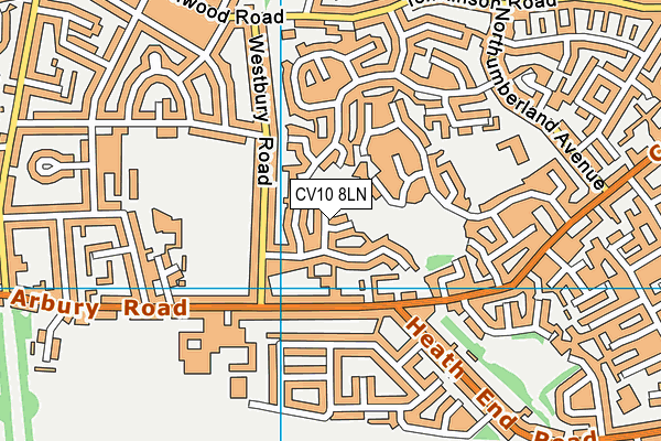 CV10 8LN map - OS VectorMap District (Ordnance Survey)