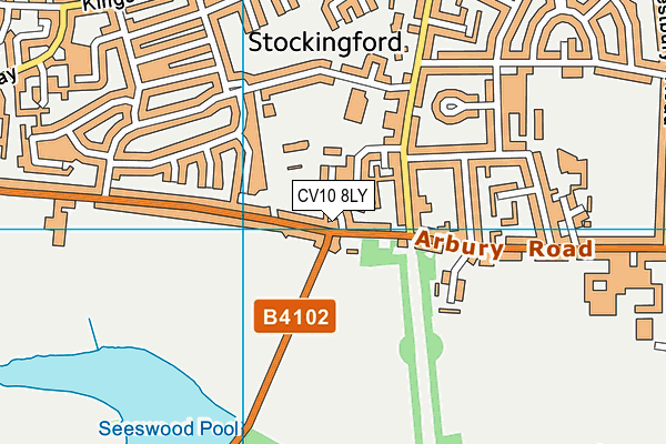 CV10 8LY map - OS VectorMap District (Ordnance Survey)