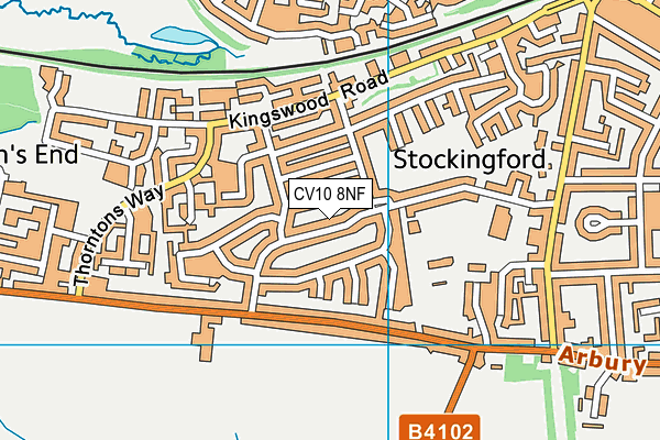 CV10 8NF map - OS VectorMap District (Ordnance Survey)