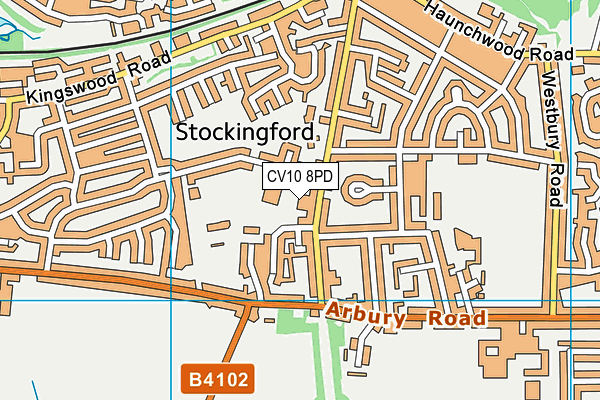 CV10 8PD map - OS VectorMap District (Ordnance Survey)