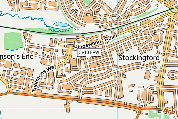 CV10 8PW map - OS VectorMap District (Ordnance Survey)