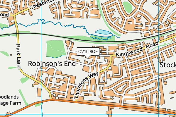 CV10 8QF map - OS VectorMap District (Ordnance Survey)