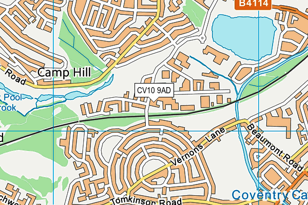 CV10 9AD map - OS VectorMap District (Ordnance Survey)