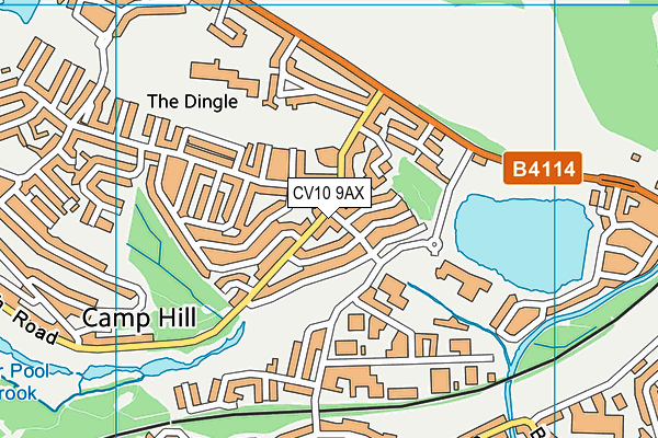 CV10 9AX map - OS VectorMap District (Ordnance Survey)