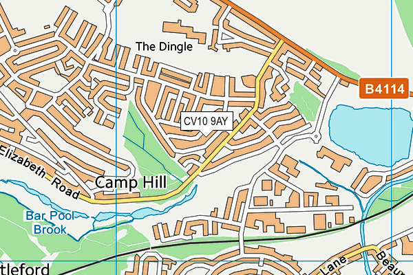 CV10 9AY map - OS VectorMap District (Ordnance Survey)