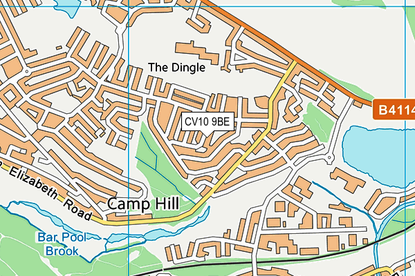 CV10 9BE map - OS VectorMap District (Ordnance Survey)