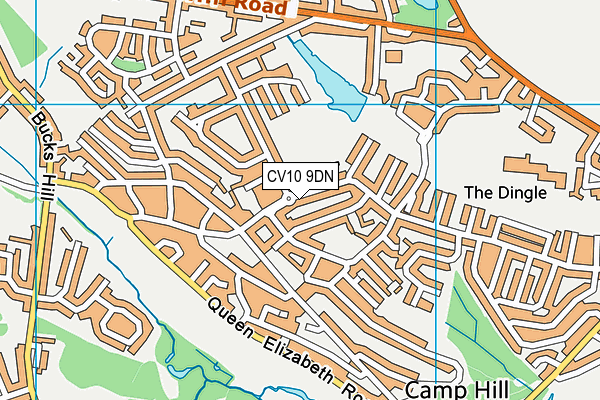 CV10 9DN map - OS VectorMap District (Ordnance Survey)