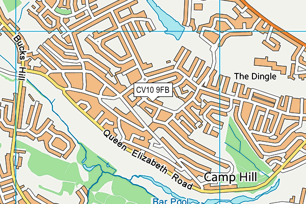 CV10 9FB map - OS VectorMap District (Ordnance Survey)