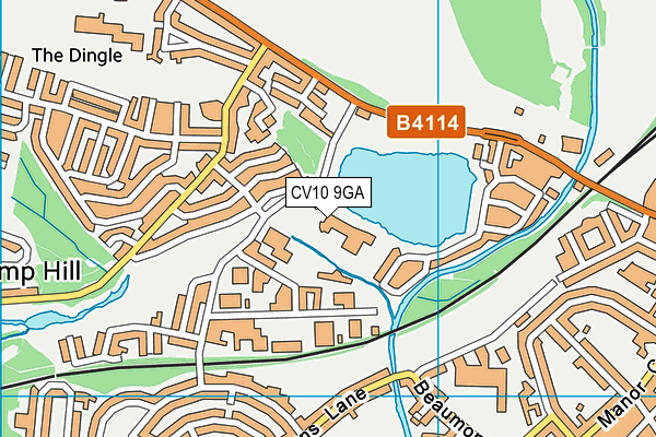 CV10 9GA map - OS VectorMap District (Ordnance Survey)