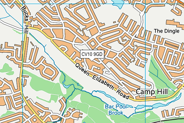 CV10 9GD map - OS VectorMap District (Ordnance Survey)