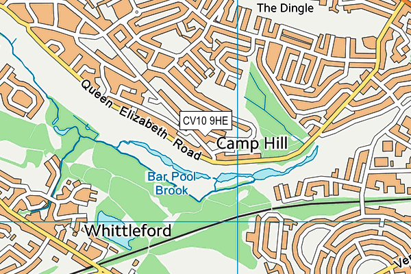 CV10 9HE map - OS VectorMap District (Ordnance Survey)