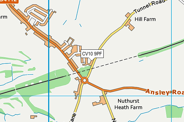 CV10 9PF map - OS VectorMap District (Ordnance Survey)