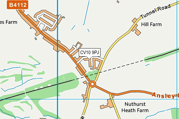 CV10 9PJ map - OS VectorMap District (Ordnance Survey)