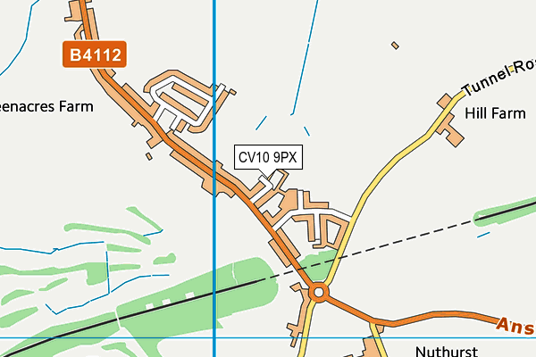 CV10 9PX map - OS VectorMap District (Ordnance Survey)