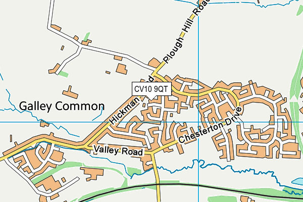 CV10 9QT map - OS VectorMap District (Ordnance Survey)