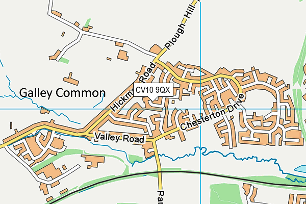 CV10 9QX map - OS VectorMap District (Ordnance Survey)