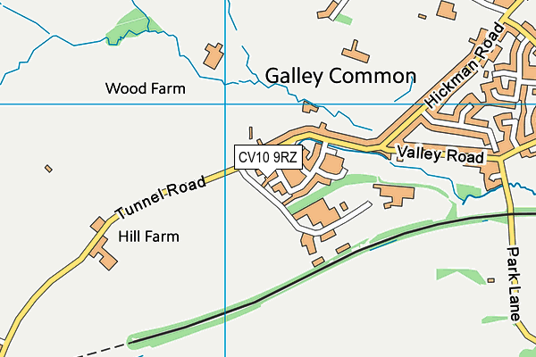 CV10 9RZ map - OS VectorMap District (Ordnance Survey)