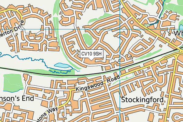 CV10 9SH map - OS VectorMap District (Ordnance Survey)