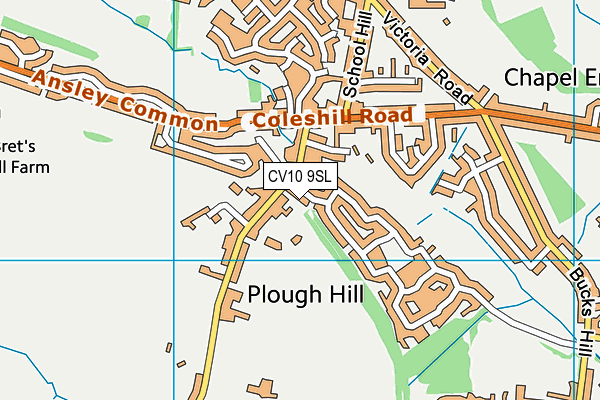 CV10 9SL map - OS VectorMap District (Ordnance Survey)