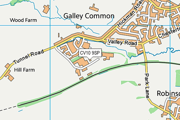 CV10 9SP map - OS VectorMap District (Ordnance Survey)