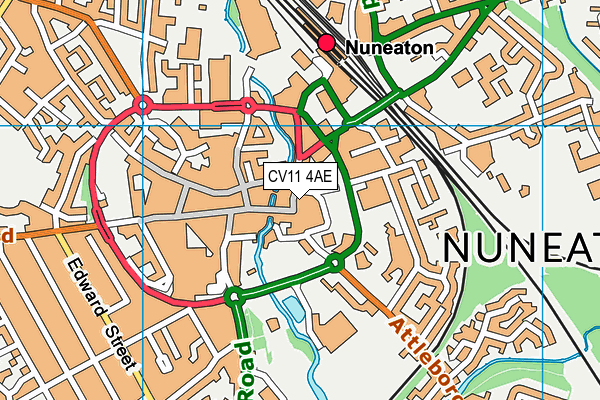 CV11 4AE map - OS VectorMap District (Ordnance Survey)