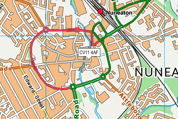 CV11 4AF map - OS VectorMap District (Ordnance Survey)