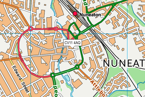 CV11 4AQ map - OS VectorMap District (Ordnance Survey)