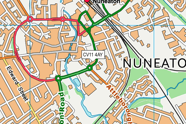 CV11 4AY map - OS VectorMap District (Ordnance Survey)