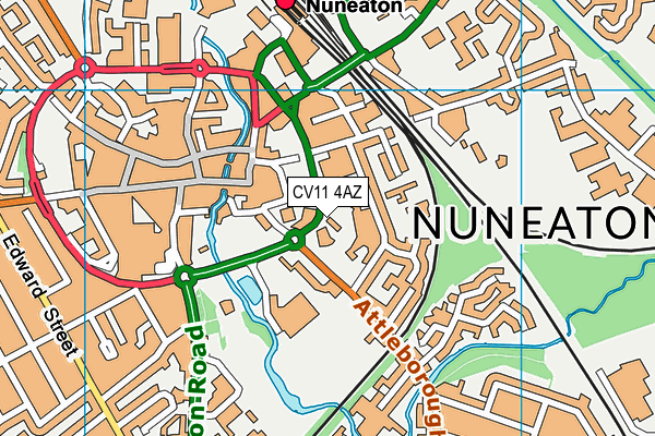 CV11 4AZ map - OS VectorMap District (Ordnance Survey)