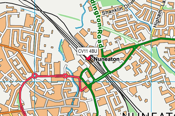 CV11 4BU map - OS VectorMap District (Ordnance Survey)