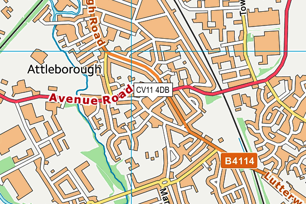 CV11 4DB map - OS VectorMap District (Ordnance Survey)