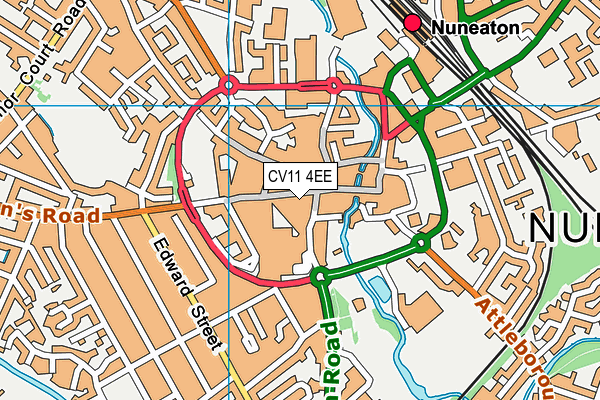 CV11 4EE map - OS VectorMap District (Ordnance Survey)