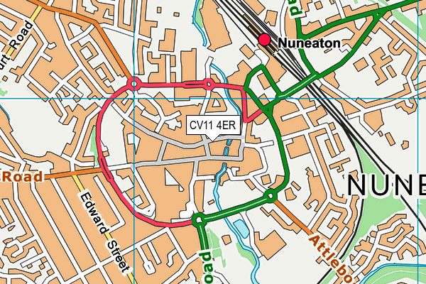 CV11 4ER map - OS VectorMap District (Ordnance Survey)