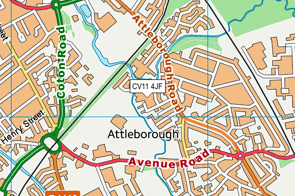 CV11 4JF map - OS VectorMap District (Ordnance Survey)