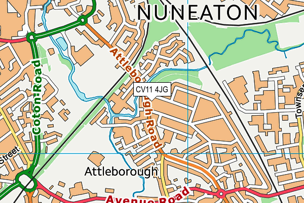 CV11 4JG map - OS VectorMap District (Ordnance Survey)