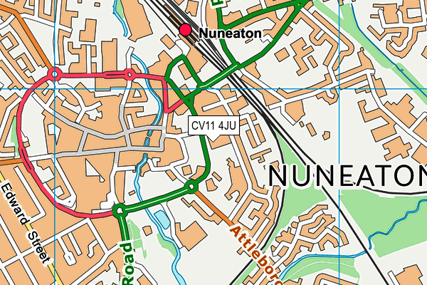 CV11 4JU map - OS VectorMap District (Ordnance Survey)