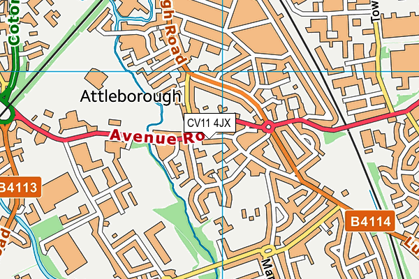 CV11 4JX map - OS VectorMap District (Ordnance Survey)