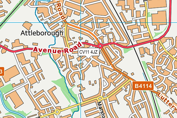 CV11 4JZ map - OS VectorMap District (Ordnance Survey)